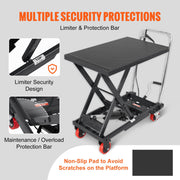 Hydraulic Lift Table Cart, 330lbs Capacity 28.5" Lifting Height, Manual Single Scissor Lift Table with 4 V952-DJYYSJPTCHS4JSQNFV0