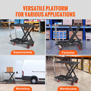 Hydraulic Lift Table Cart, 330lbs Capacity 28.5" Lifting Height, Manual Single Scissor Lift Table with 4 V952-DJYYSJPTCHS4JSQNFV0