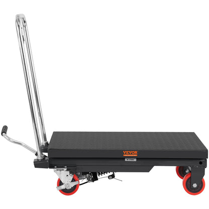 Hydraulic Lift Table Cart, 330lbs Capacity 28.5" Lifting Height, Manual Single Scissor Lift Table with 4 V952-DJYYSJPTCHS4JSQNFV0