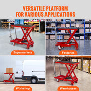 Hydraulic Lift Table Cart, 330lbs Capacity 28.5" Lifting Height, Manual Single Scissor Lift Table with 4 V952-DJYYSJPTCHS4NLPJYV0