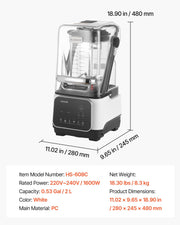 Blender, 2L Professional Countertop Blenders with Shield, 2200W 26000RPM Kitchen Food Processor Combo, V952-DJYZSBJBJ2L197T2E001V3