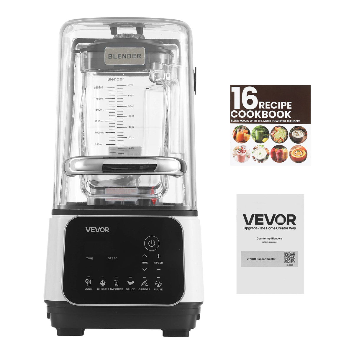 Blender, 2L Professional Countertop Blenders with Shield, 2200W 26000RPM Kitchen Food Processor Combo, V952-DJYZSBJBJ2L197T2E001V3