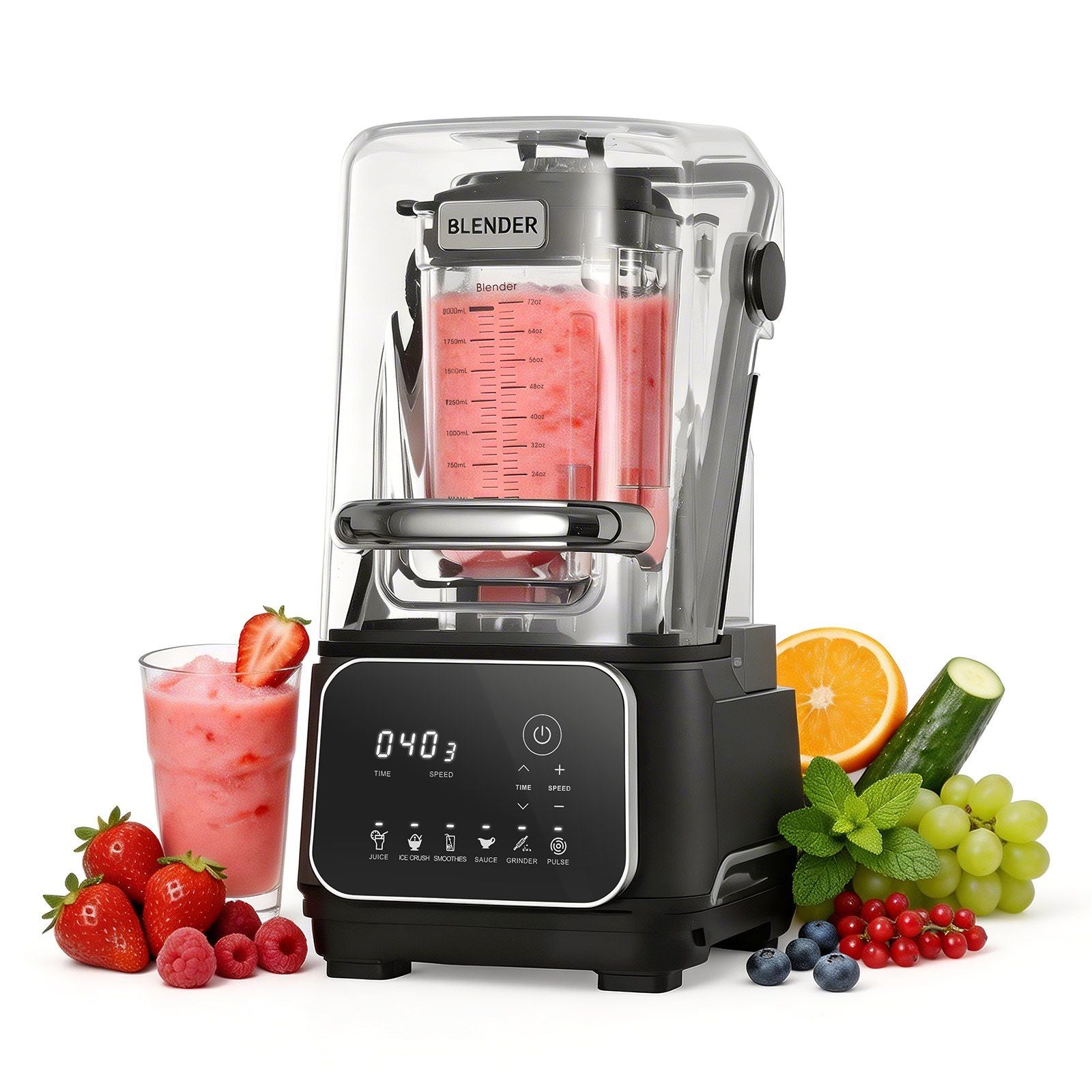 Blender, 2L Professional Countertop Blenders with Shield, 2200W 26000RPM Kitchen Food Processor Combo, V952-DJYZSBJBJ2L1AURSF001V3