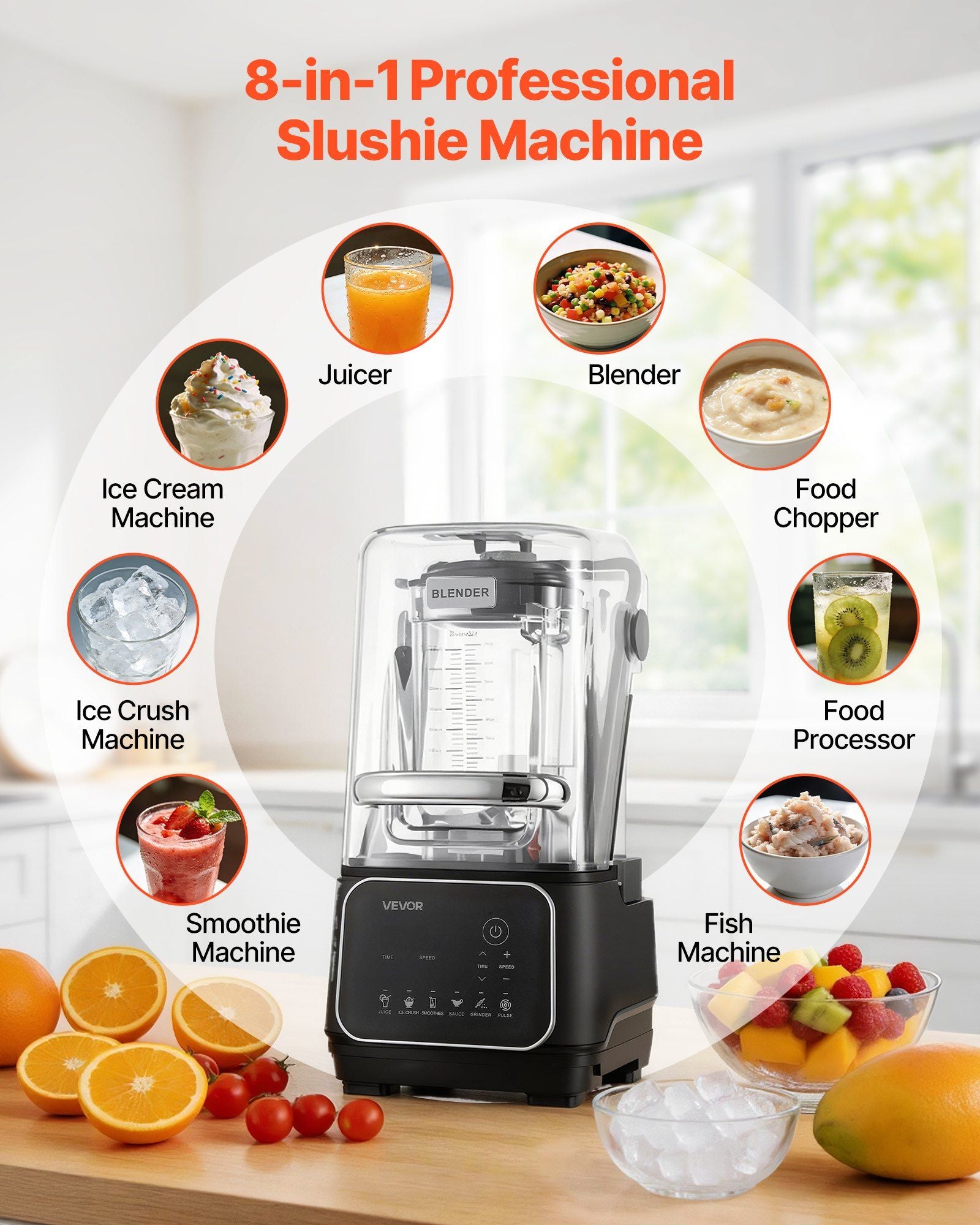 Blender, 2L Professional Countertop Blenders with Shield, 2200W 26000RPM Kitchen Food Processor Combo, V952-DJYZSBJBJ2L1AURSF001V3