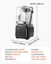 Blender, 2L Professional Countertop Blenders with Shield, 2200W 26000RPM Kitchen Food Processor Combo, V952-DJYZSBJBJ2L1AURSF001V3