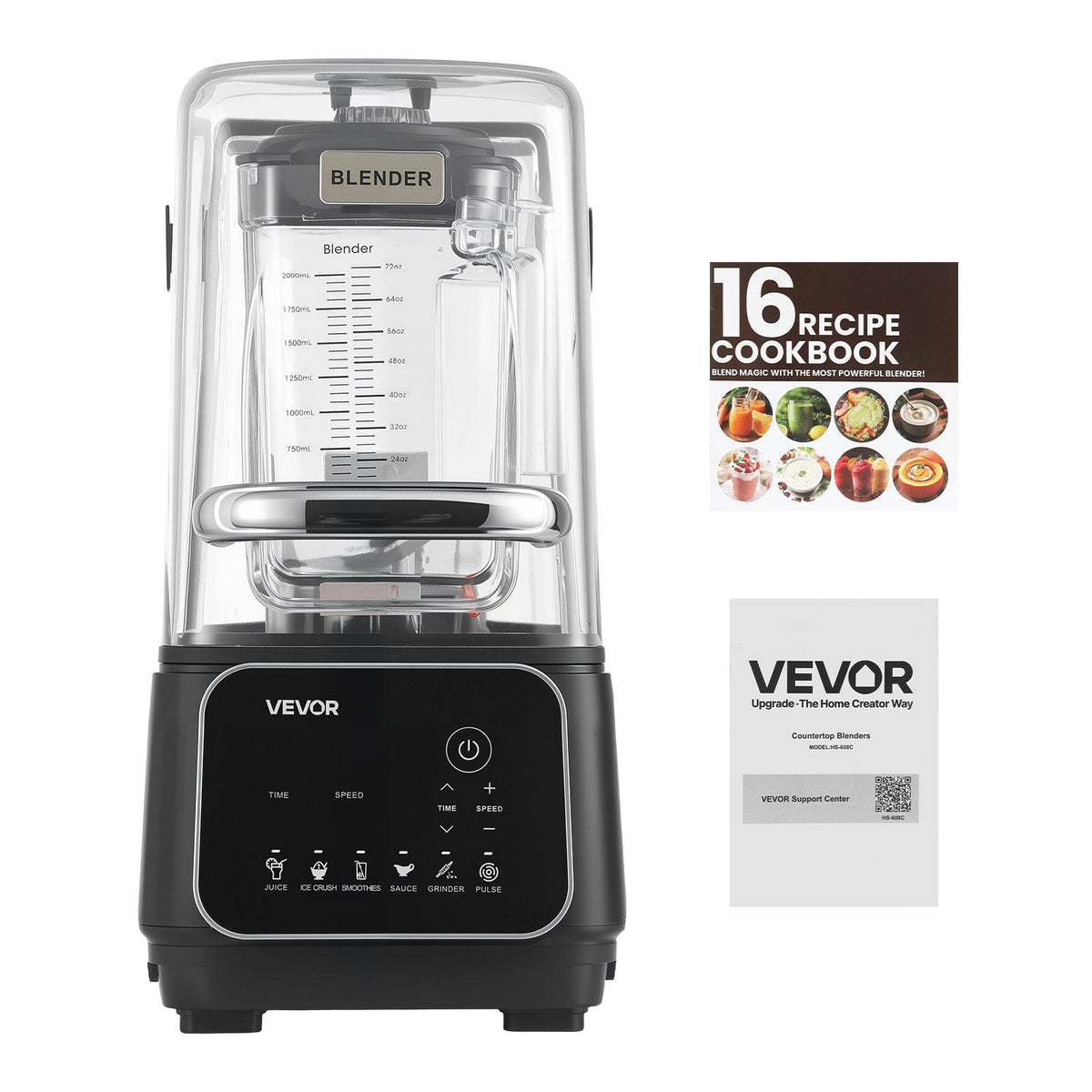 Blender, 2L Professional Countertop Blenders with Shield, 2200W 26000RPM Kitchen Food Processor Combo, V952-DJYZSBJBJ2L1AURSF001V3