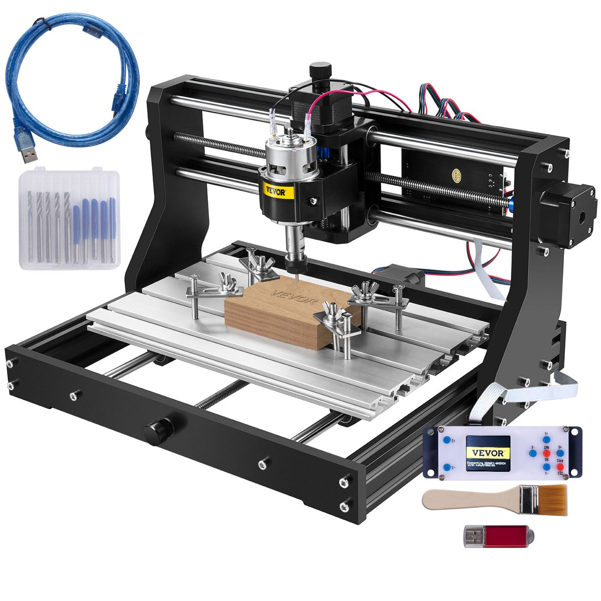 CNC 3018 Pro CNC 3018 300x180x45 mm CNC Machine GRBL Control Mini Engraver with Offline Controller 3 Axis V952-DKJ3018PROJCK0001V3