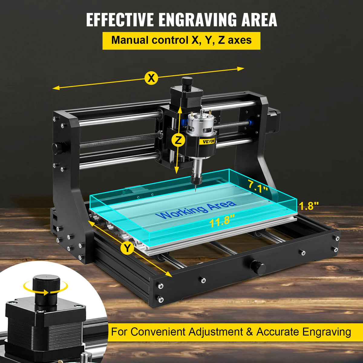 CNC 3018 Pro CNC 3018 300x180x45 mm CNC Machine GRBL Control Mini Engraver with Offline Controller 3 Axis V952-DKJ3018PROJCK0001V3