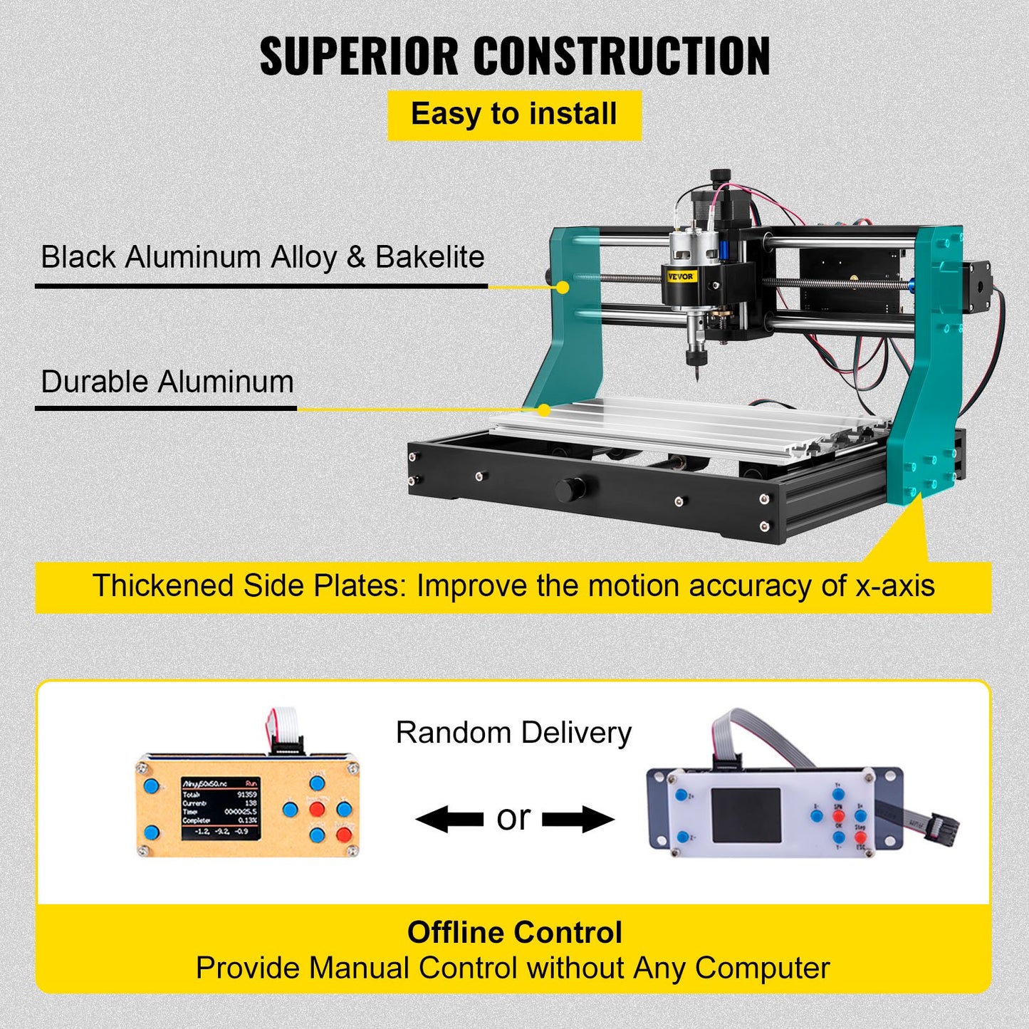 CNC 3018 Pro CNC 3018 300x180x45 mm CNC Machine GRBL Control Mini Engraver with Offline Controller 3 Axis V952-DKJ3018PROJCK0001V3