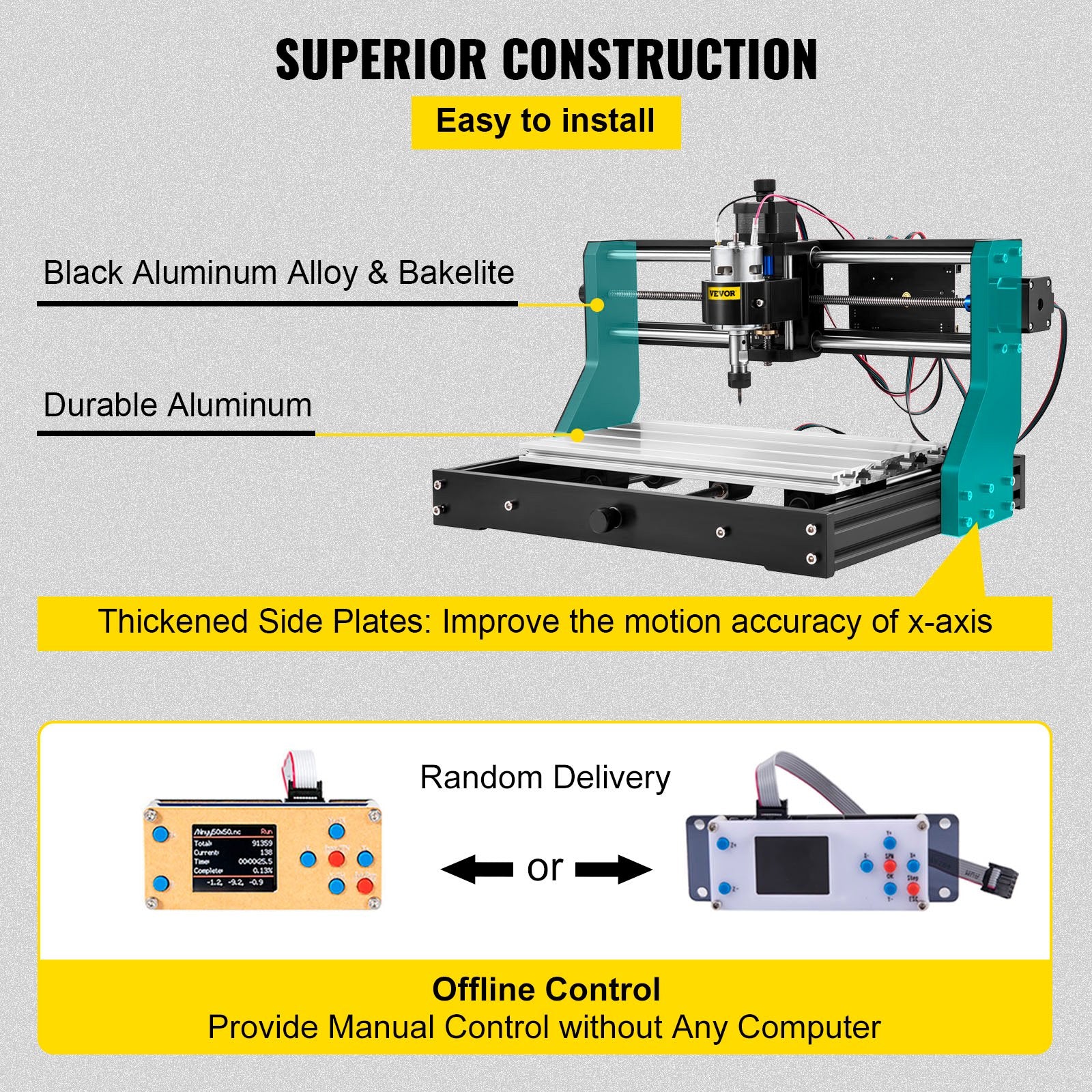 CNC 3018 Pro CNC 3018 300x180x45 mm CNC Machine GRBL Control Mini Engraver with Offline Controller 3 Axis V952-DKJ3018PROJCK0001V3