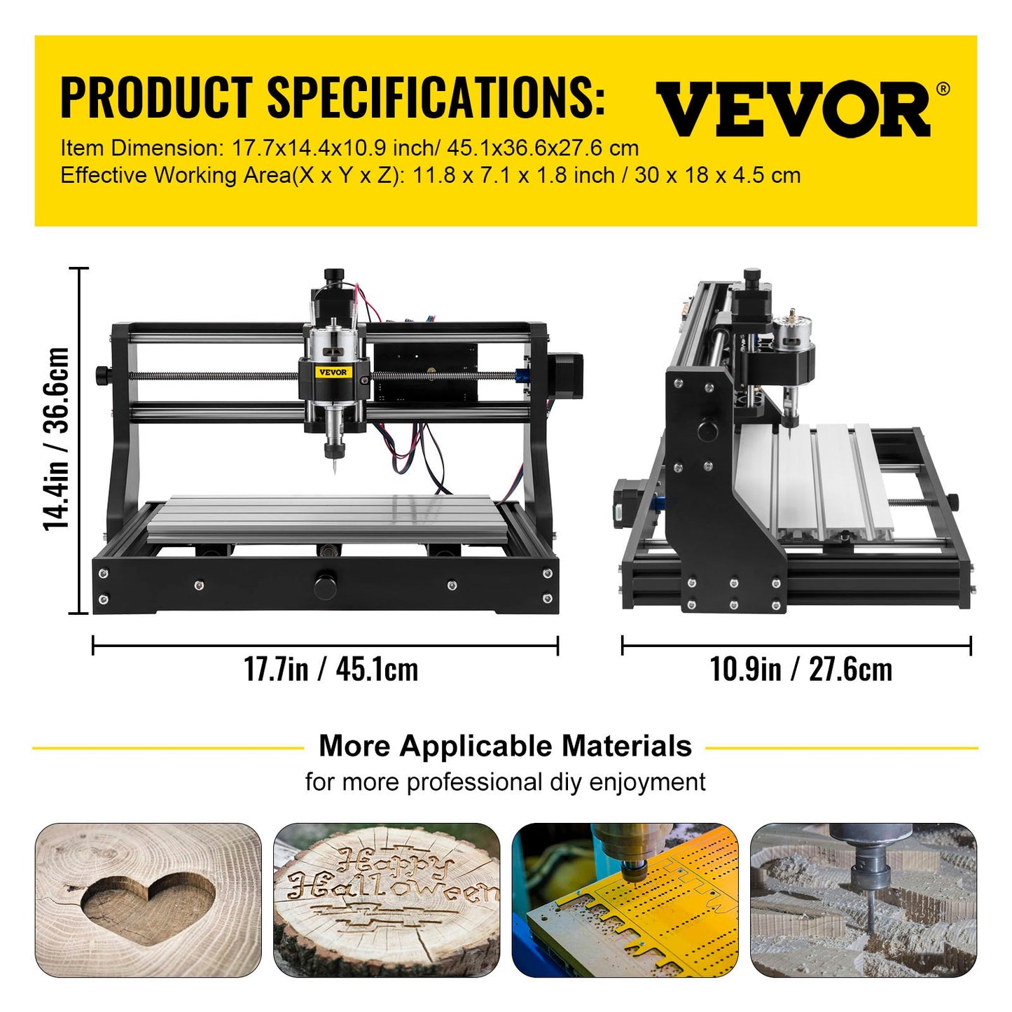 CNC 3018 Pro CNC 3018 300x180x45 mm CNC Machine GRBL Control Mini Engraver with Offline Controller 3 Axis V952-DKJ3018PROJCK0001V3