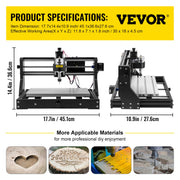 CNC 3018 Pro CNC 3018 300x180x45 mm CNC Machine GRBL Control Mini Engraver with Offline Controller 3 Axis V952-DKJ3018PROJCK0001V3