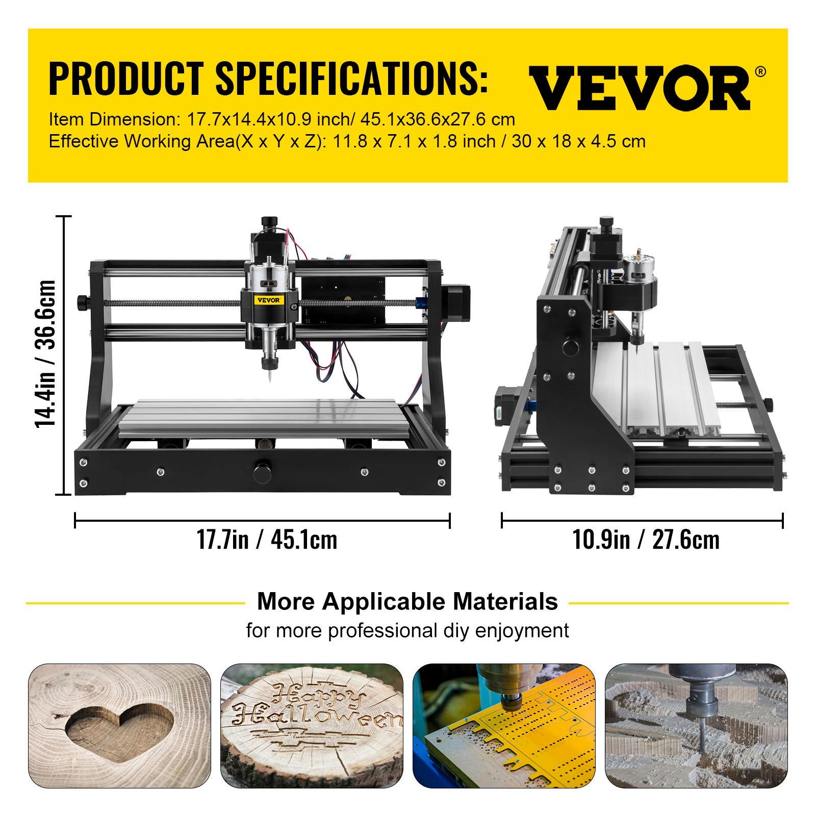 CNC 3018 Pro CNC 3018 300x180x45 mm CNC Machine GRBL Control Mini Engraver with Offline Controller 3 Axis V952-DKJ3018PROJCK0001V3