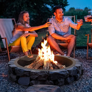 Fire Pit Ring, Fire Pit Insert with Barbecue Fire Ring, 40-In Outer/36-In Inner Diameter, 8.5in Height, V952-DKJHH36INCH1VUWF9V0