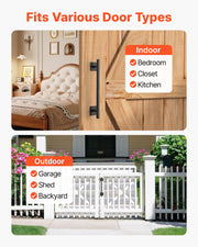 Barn Door Handle, 320 mm Rustic Fence Gate Handle, Rust-Resistant Coating, Heavy Duty Carbon Steel Outdoor V952-DKXZLMBS12INATWV1001V0