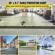 Cable Protector Ramp, 5 Packs 2 Channels Speed Bump Hump, Rubber Modular Speed Bump Rated 11000 LBS Load V952-DLBHQXSLX5PCSZUIBV0