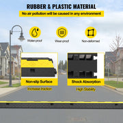 Cable Protector Ramp, 5 Packs 2 Channels Speed Bump Hump, Rubber Modular Speed Bump Rated 11000 LBS Load V952-DLBHQXSLX5PCSZUIBV0
