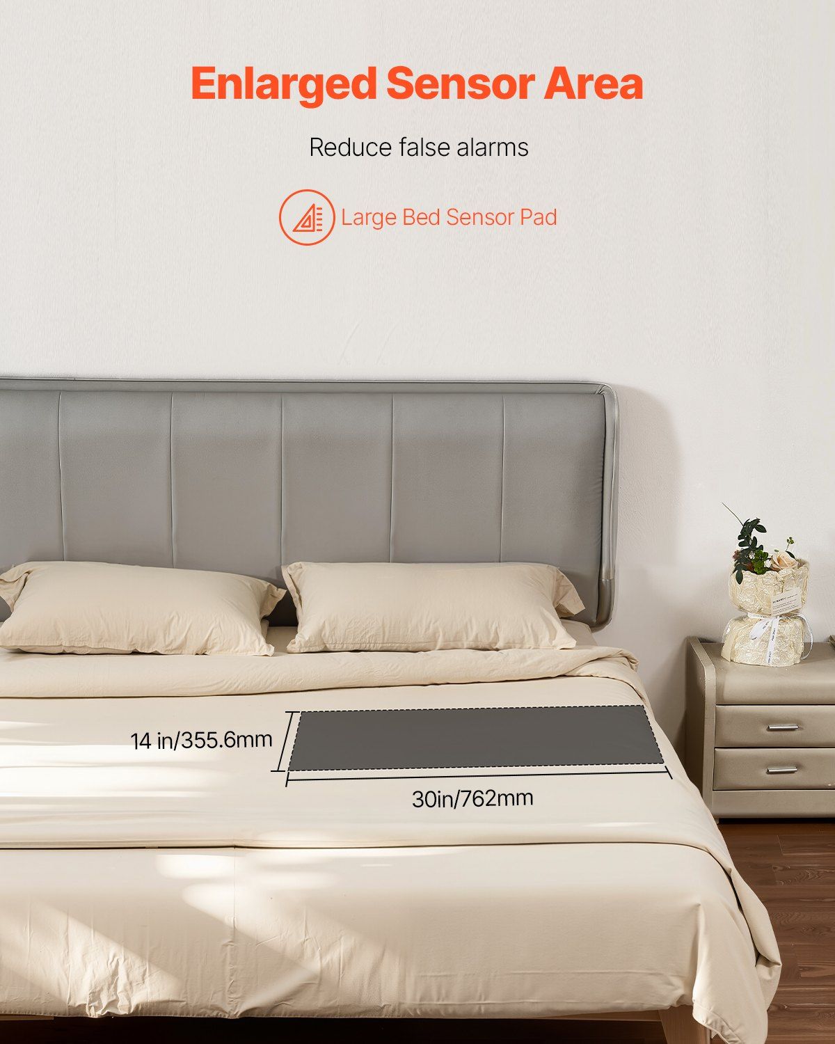 Bed Alarm System for Elderly Adults, 14 x 30-inch Wireless Bed Sensor Pad with Pager, Safety Bed Alarms and V952-DLFSDYLGYCDY6JVU2V9