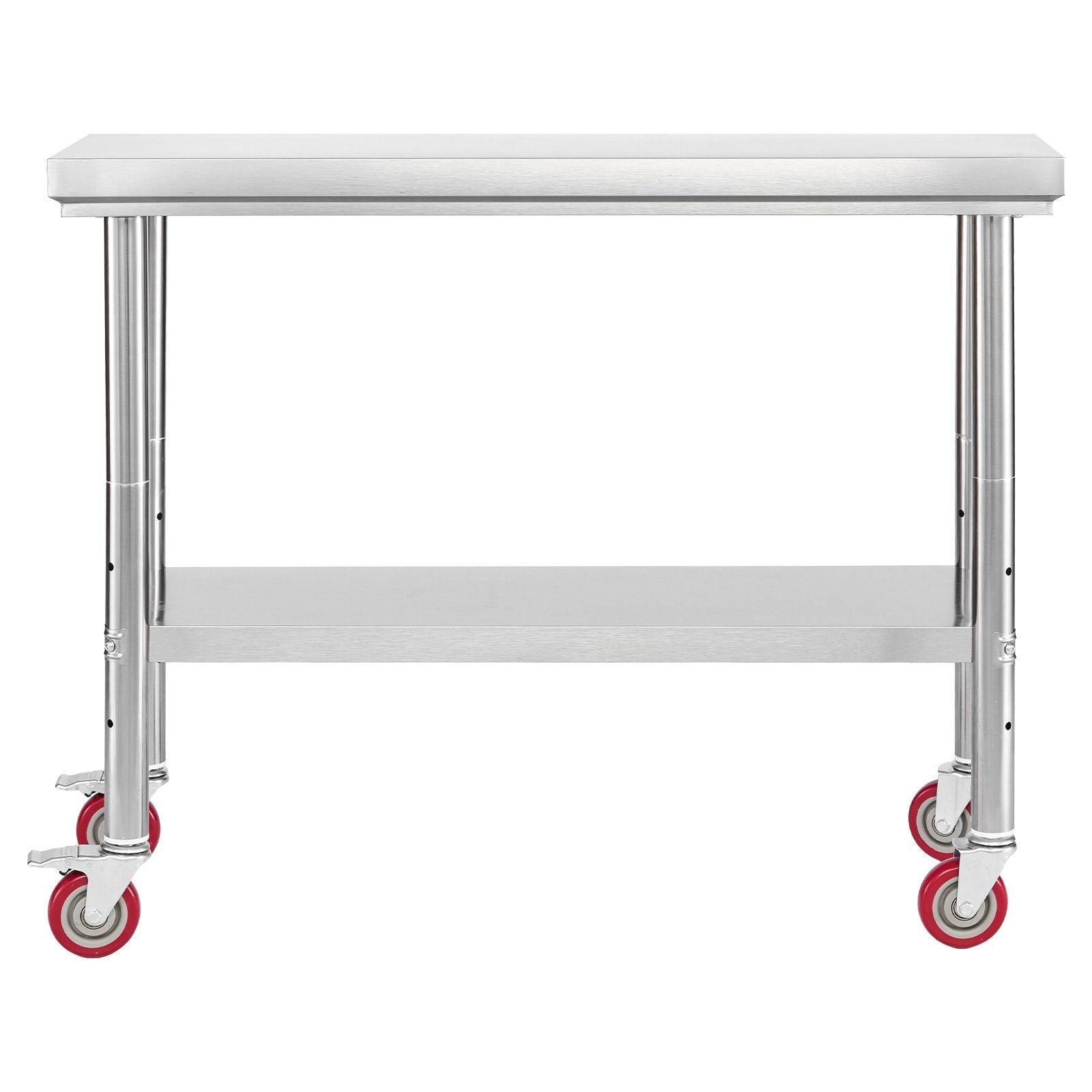 Stainless Steel Table, 60 x 90 cm Food Prep Worktable with Wheels, Kitchen Prep Table with Adjustable V952-DLGZT2CWDB24ABSMO001V0