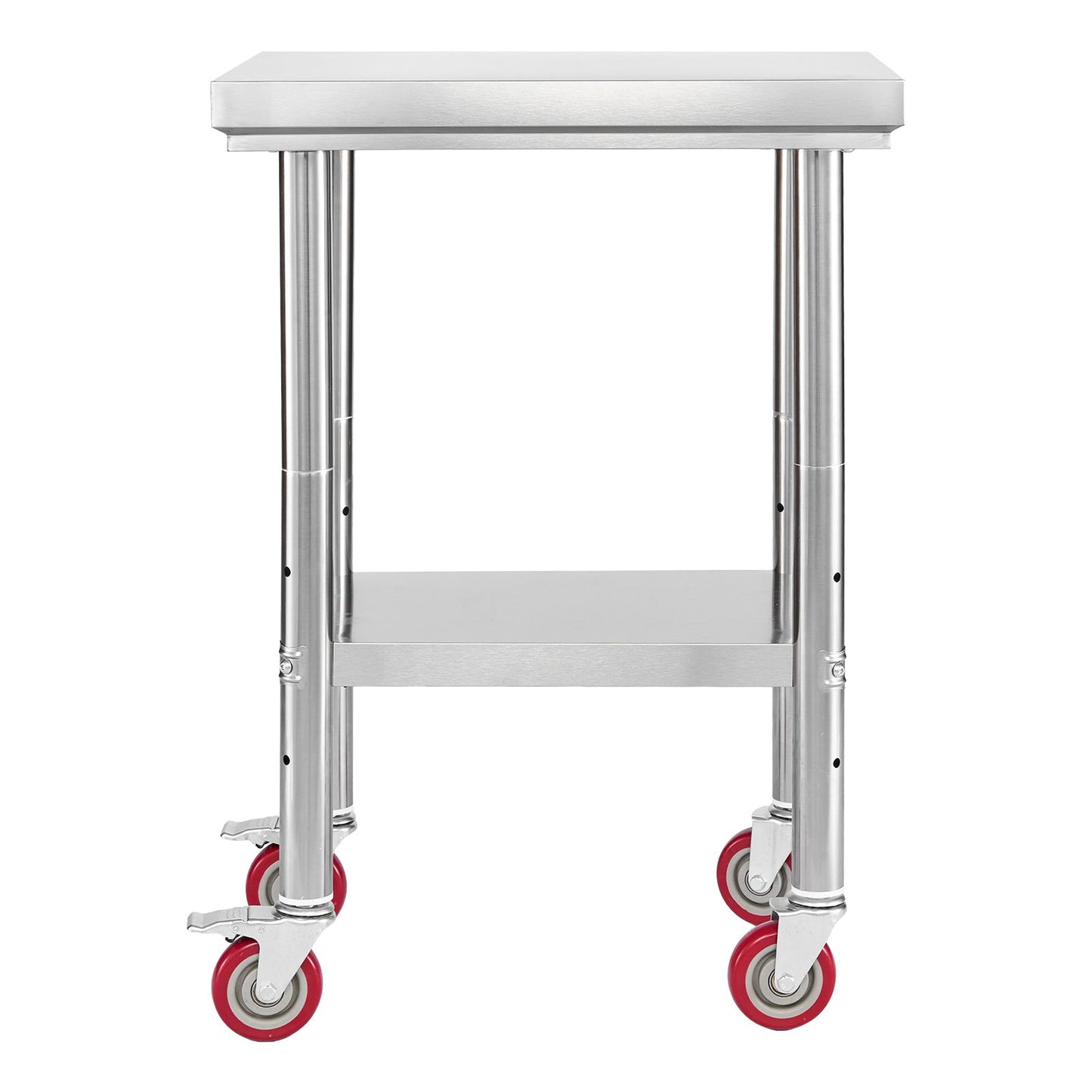 Stainless Steel Table, 61 x 45 cm Food Prep Worktable with Wheels, Kitchen Prep Table with Adjustable V952-DLGZT2CWDB24K995G001V0