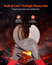 High Leverage Cable Cutter, 235 mm Compact, Forged Blades and PVC-Coated Handles, Heavy Duty Cable Cutting V952-DLJD10INCHGGFDA2D001V0