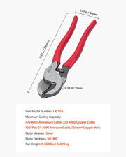 High Leverage Cable Cutter, 235 mm Compact, Forged Blades and PVC-Coated Handles, Heavy Duty Cable Cutting V952-DLJD10INCHGGFDA2D001V0