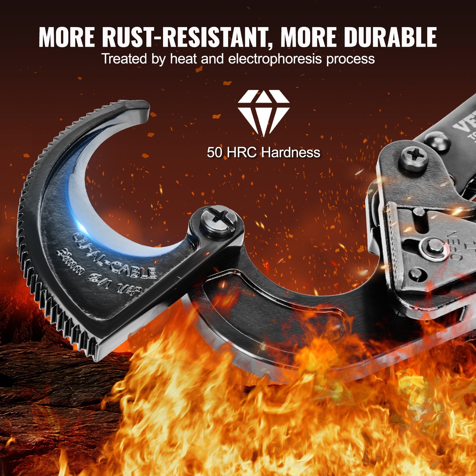 Ratcheting Cable Cutter, 250mm Ratchet Wire and Cable Cutter, Cut up to 240 mm2, with Comfortable Grip V952-DLJD10YCZD24ULIE9V0