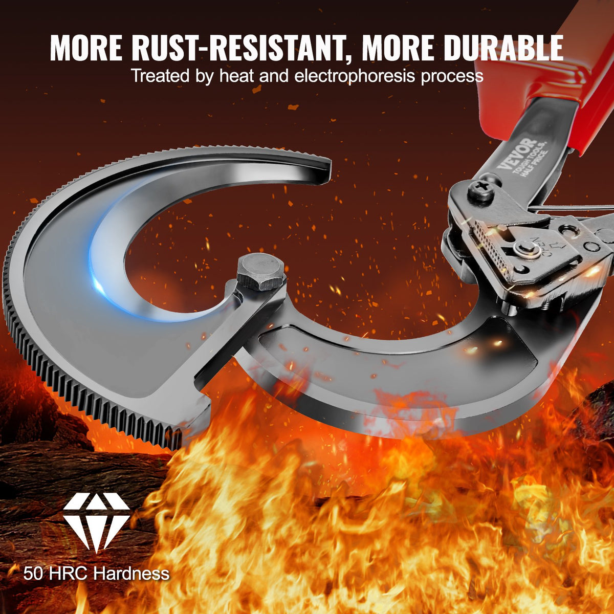 Ratcheting Cable Cutter, 280mm Ratchet Wire and Cable Cutter, Cut up to 400 mm2, with Comfortable Grip V952-DLJD11YCZD40TDVTZV0
