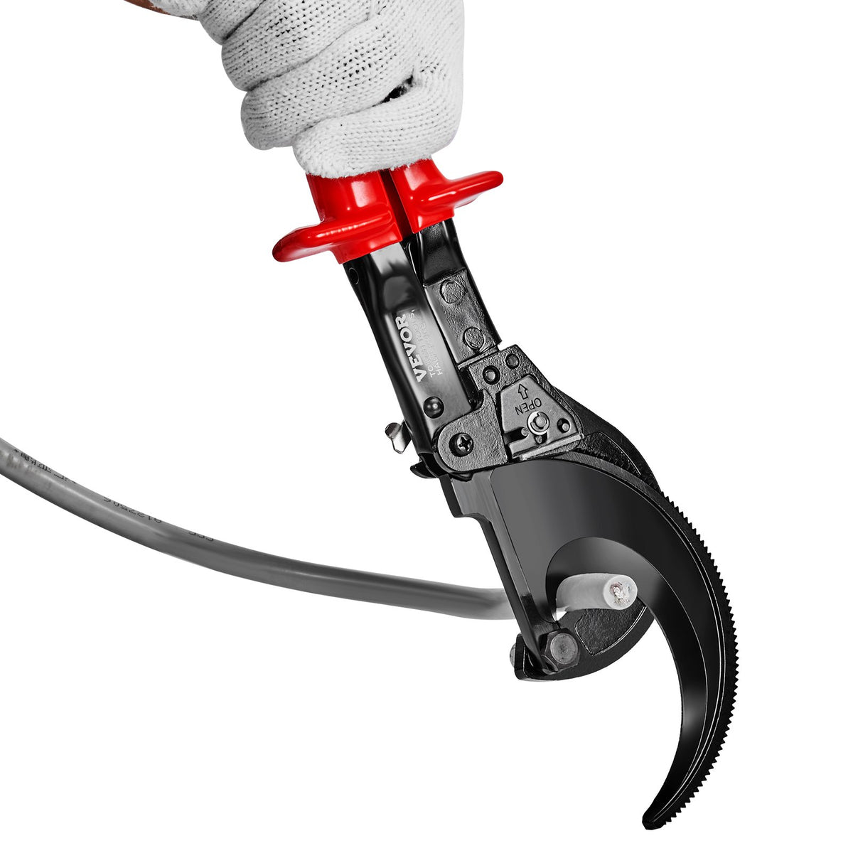 Ratcheting Cable Cutter, 280mm Ratchet Wire and Cable Cutter, Cut up to 400 mm2, with Comfortable Grip V952-DLJD11YCZD40TDVTZV0