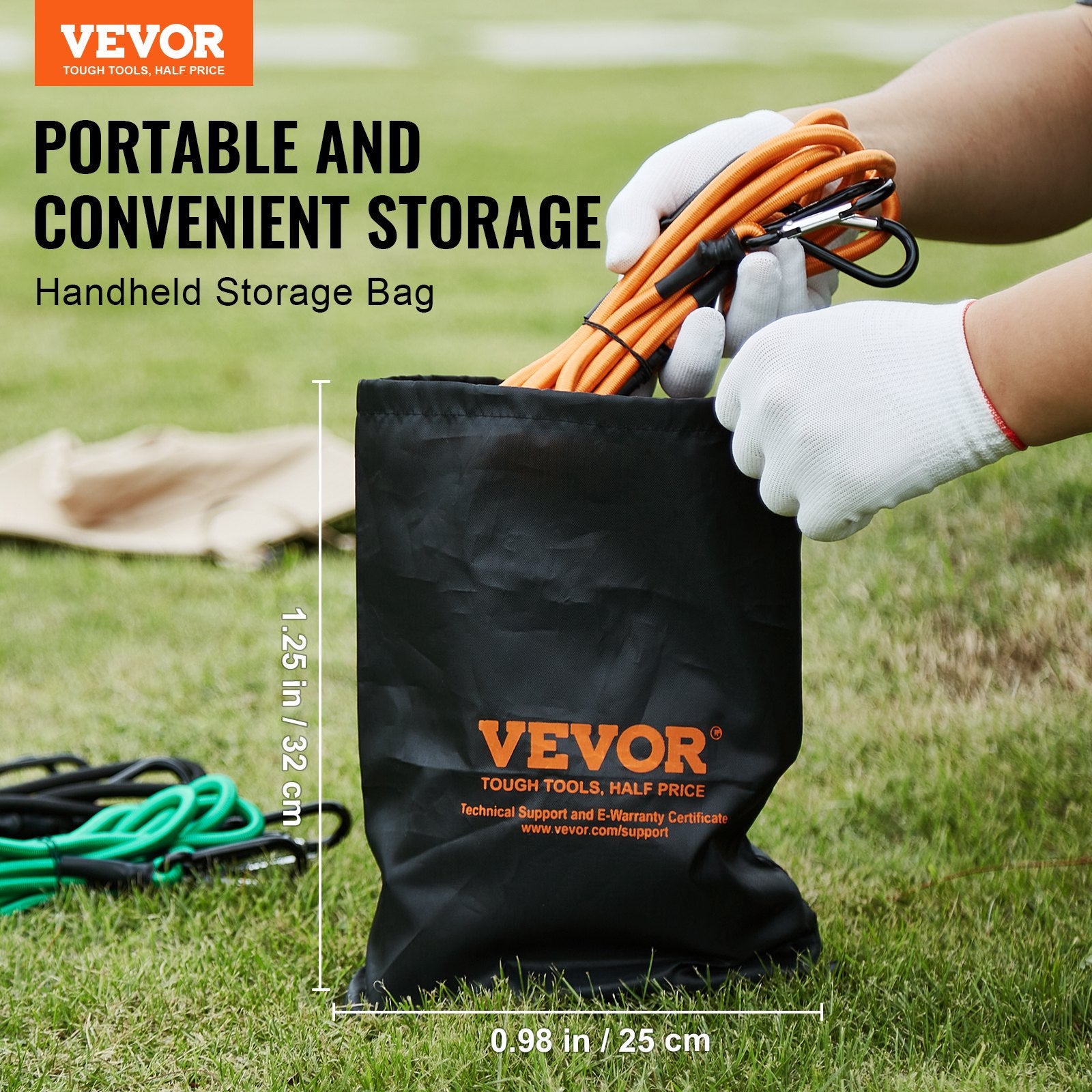 30 Pcs Bungee Cords Set 8mm Heavy Duty Bungee Straps with Steel Carabiners V952-DLKZDW30PCSYGXAYRV0