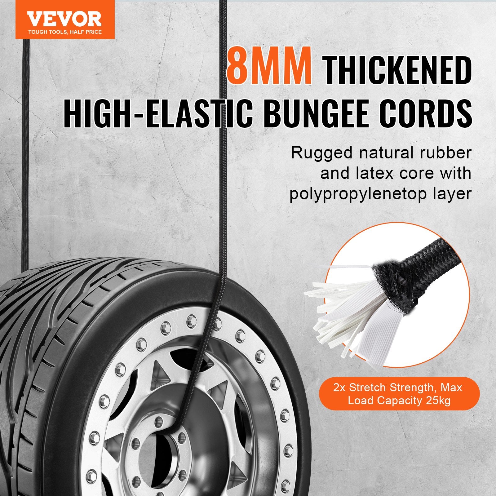 12 Pcs Bungee Cords with Hooks 32 In Heavy Duty Bungee Straps 8 mm Black V952-DLKZDYXDGDGGKC54EV0