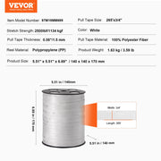 Polyester Pull Tape, 1.9 cm x 80.8 m Mule Tape Flat Rope, 1134 kgf Tensile Capacity, Printed Webbing Cable V952-DLLDB97M19MM6991WV0