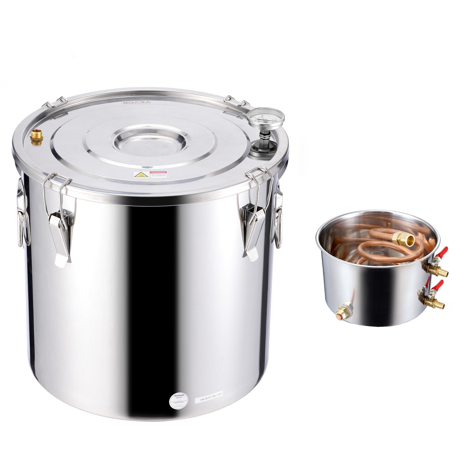 Moonshine Still 13 Gal Water Alcohol Distiller Brewing Kit Stainless Steel V952-DLNTZLQYS1327T38UV3