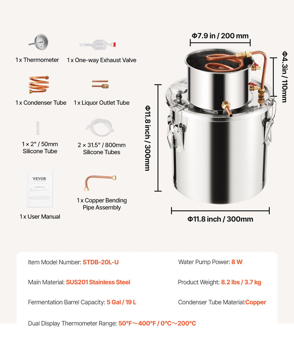 Moonshine Still 5 Gal Water Alcohol Distiller Brewing Kit Stainless Steel V952-DLNTZLQYS5JLEEWT9V0