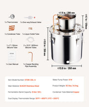 Moonshine Still 8 Gal Water Alcohol Distiller Brewing Kit Stainless Steel V952-DLNTZLQYS8JL8FA16V0
