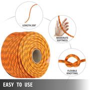 1.43cm Double Braid Polyester Rope 6096cm Nylon Pulling Rope 498.95kg High Force Polyester Load Sailing V952-DLSBZ16MMX61M0001V0