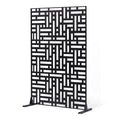 Metal Privacy Screen, 120 x 193cm, Outdoor Privacy Screens 3-Panel, Freestanding Outdoor Divider with Stand, V952-DLSHWYSPMJS7CV2AZV0