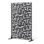 Metal Privacy Screen, 120 x 193cm, Outdoor Privacy Screens 3-Panel, Freestanding Outdoor Divider with Stand, V952-DLSHWYSPMJS7CV2AZV0