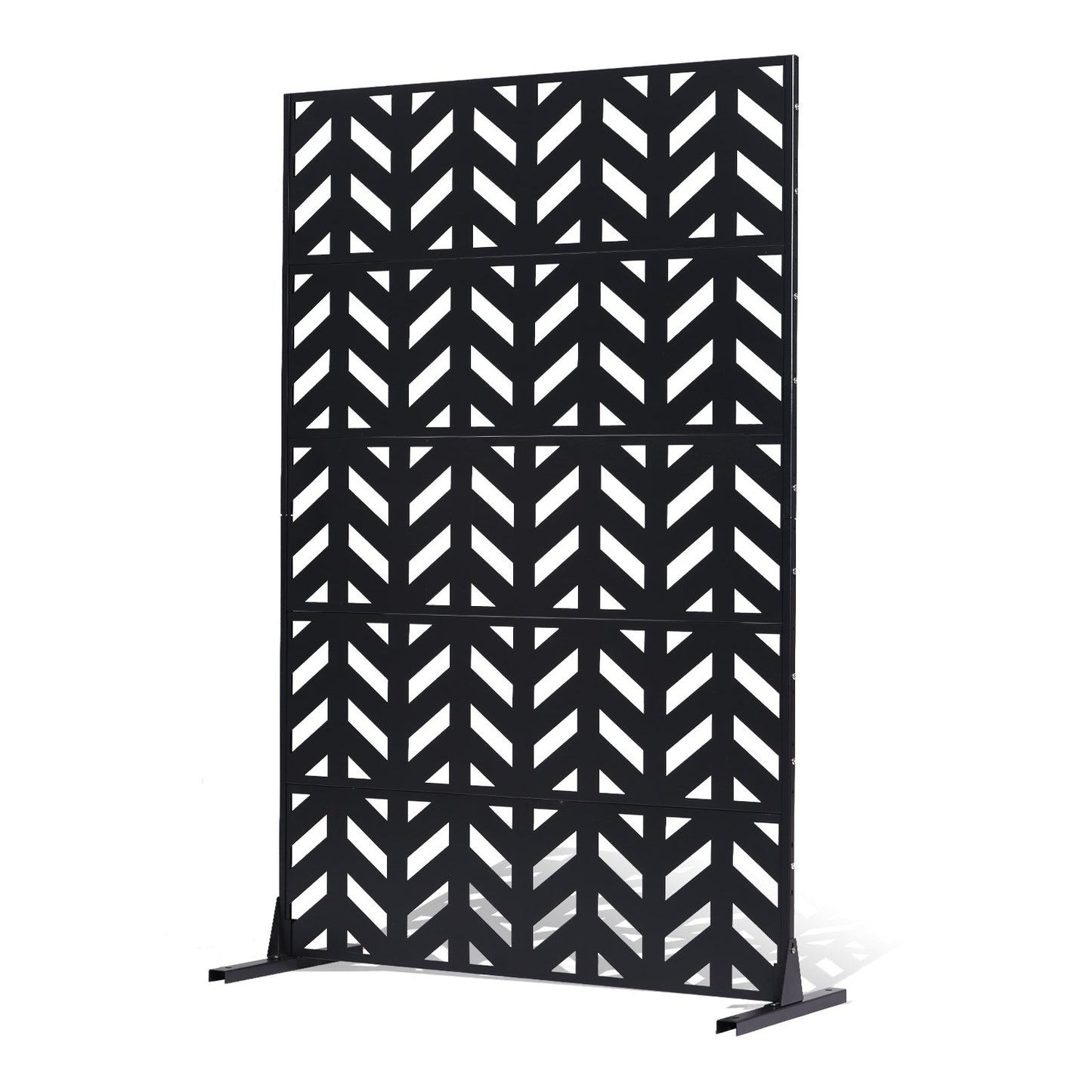 Metal Privacy Screen, 47" W x 72" H, Outdoor Privacy Screens 5-Panel, Freestanding Outdoor Divider with V952-DLSHWYSPMJS7IMXJNV0