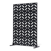 Metal Privacy Screen, 47" W x 72" H, Outdoor Privacy Screens 5-Panel, Freestanding Outdoor Divider with V952-DLSHWYSPMJS7IMXJNV0