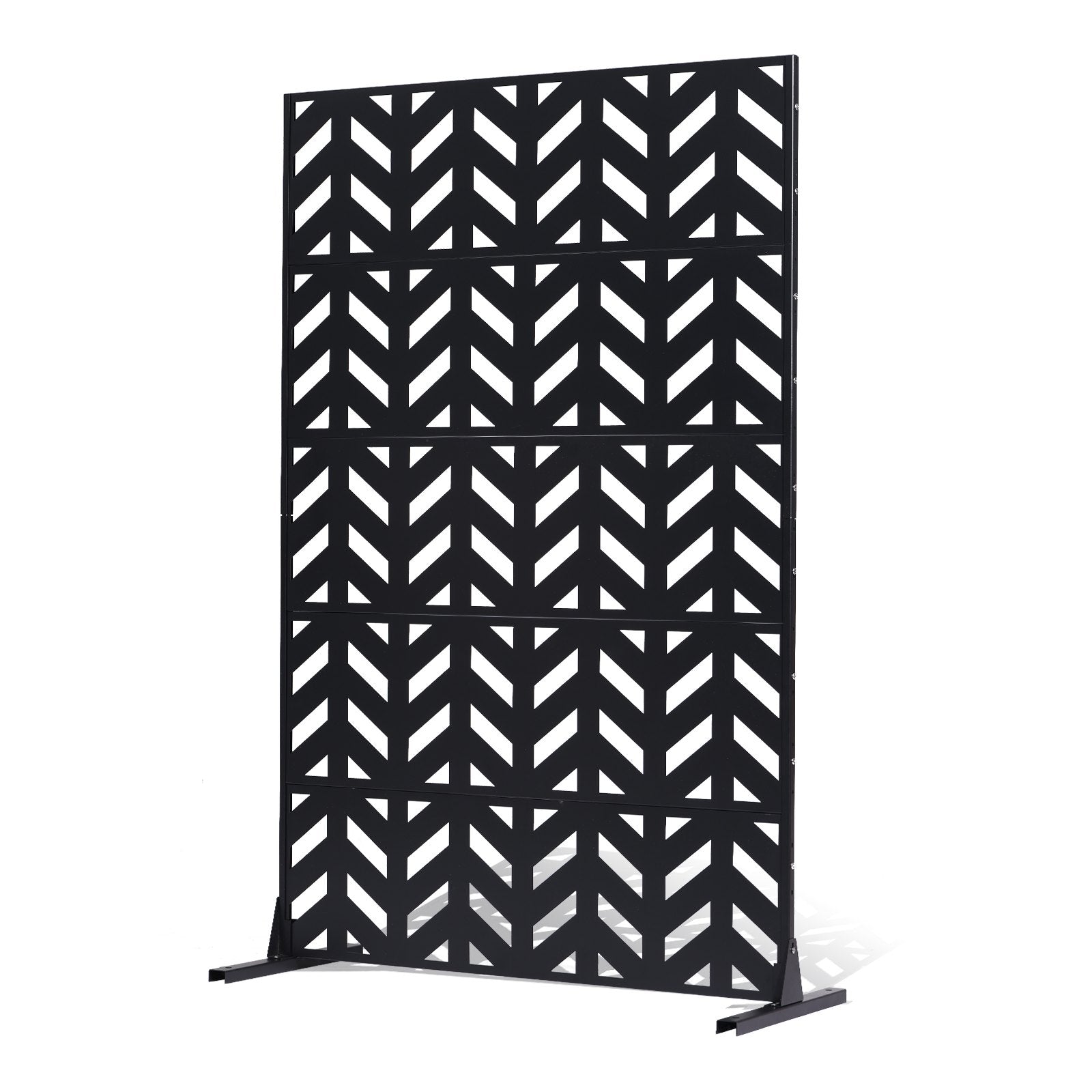 Metal Privacy Screen, 47" W x 72" H, Outdoor Privacy Screens 5-Panel, Freestanding Outdoor Divider with V952-DLSHWYSPMJS7IMXJNV0