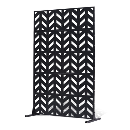 Metal Privacy Screen, 47" W x 72" H, Outdoor Privacy Screens 5-Panel, Freestanding Outdoor Divider with V952-DLSHWYSPMJS7IMXJNV0