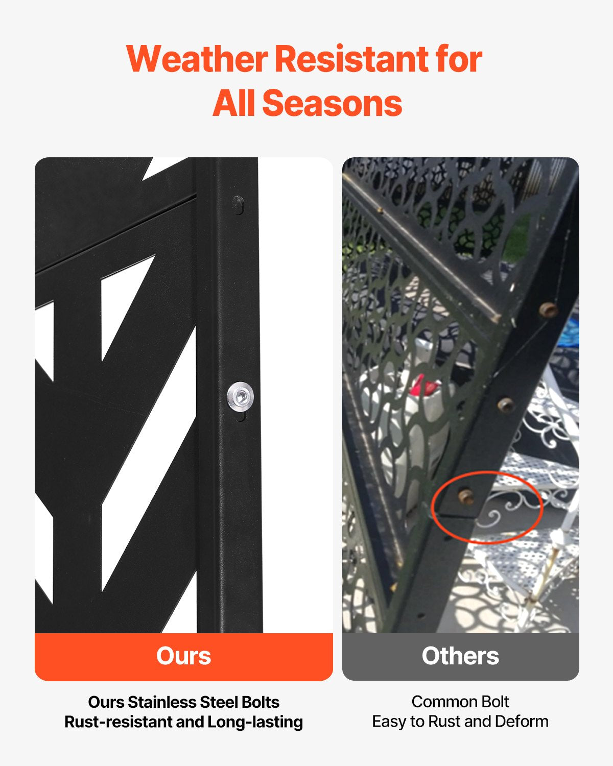 Metal Privacy Screen, 47" W x 72" H, Outdoor Privacy Screens 5-Panel, Freestanding Outdoor Divider with V952-DLSHWYSPMJS7IMXJNV0