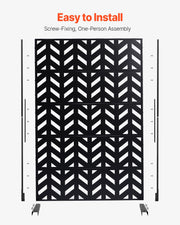 Metal Privacy Screen, 47" W x 72" H, Outdoor Privacy Screens 5-Panel, Freestanding Outdoor Divider with V952-DLSHWYSPMJS7IMXJNV0