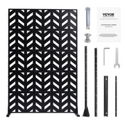 Metal Privacy Screen, 47" W x 72" H, Outdoor Privacy Screens 5-Panel, Freestanding Outdoor Divider with V952-DLSHWYSPMJS7IMXJNV0