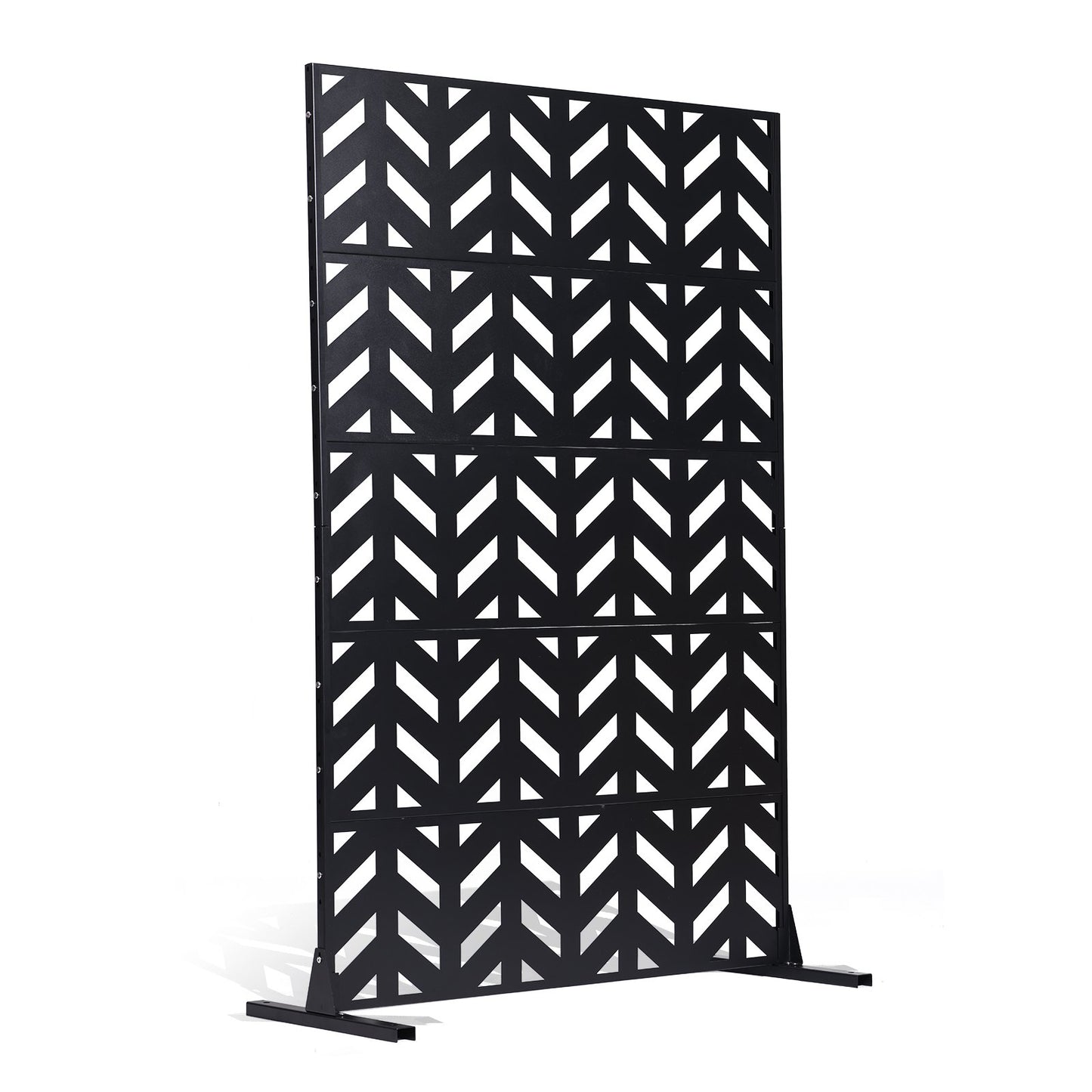 Metal Privacy Screen, 47" W x 72" H, Outdoor Privacy Screens 5-Panel, Freestanding Outdoor Divider with V952-DLSHWYSPMJS7IMXJNV0