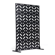 Metal Privacy Screen, 47" W x 72" H, Outdoor Privacy Screens 5-Panel, Freestanding Outdoor Divider with V952-DLSHWYSPMJS7IMXJNV0