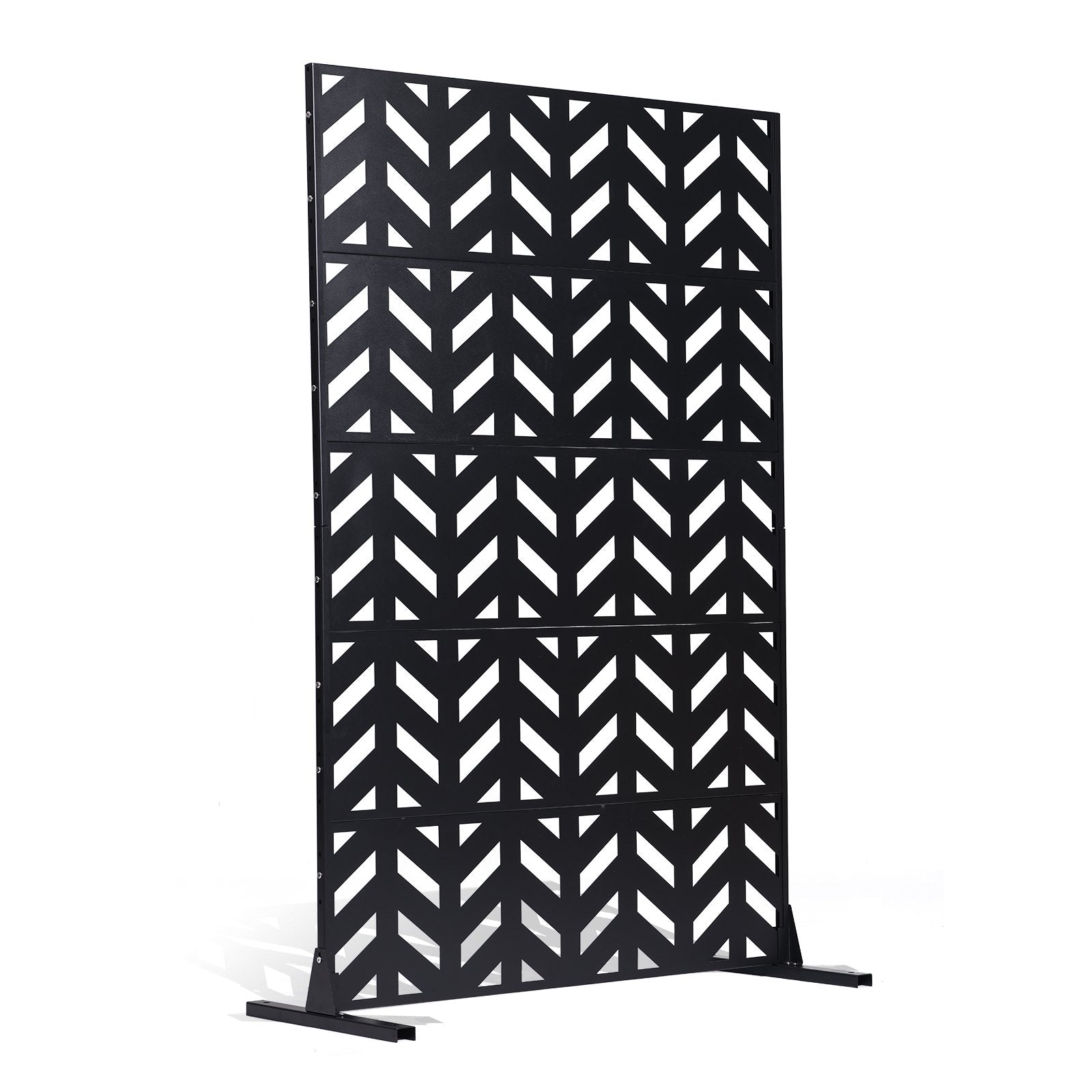 Metal Privacy Screen, 47" W x 72" H, Outdoor Privacy Screens 5-Panel, Freestanding Outdoor Divider with V952-DLSHWYSPMJS7IMXJNV0