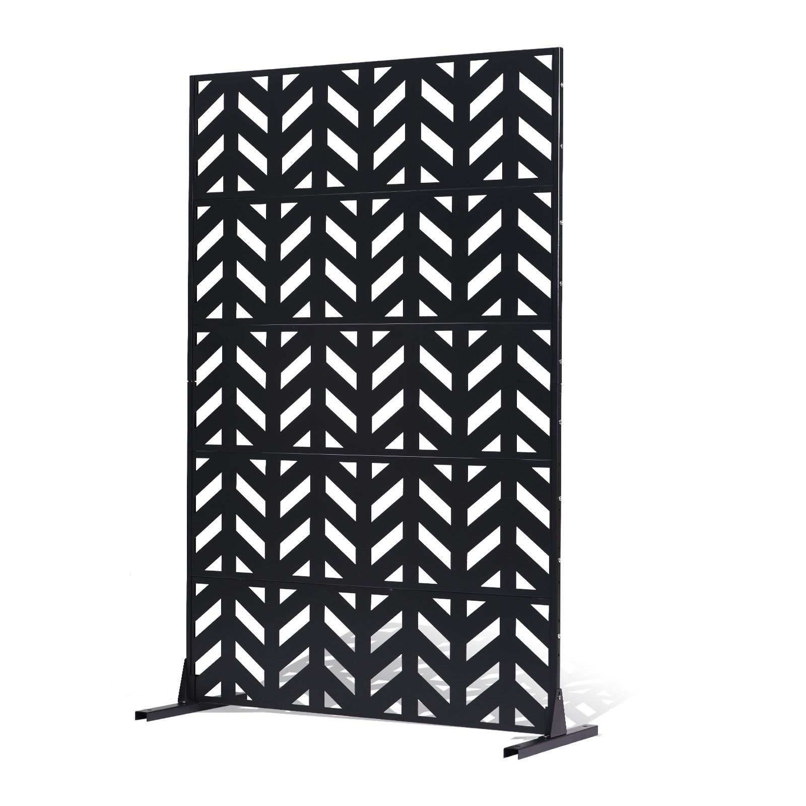 Metal Privacy Screen, 47" W x 72" H, Outdoor Privacy Screens 5-Panel, Freestanding Outdoor Divider with V952-DLSHWYSPMJS7IMXJNV0