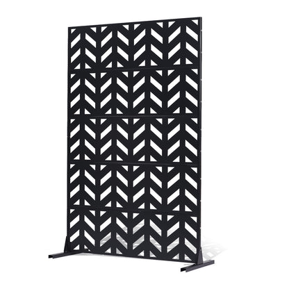 Metal Privacy Screen, 47" W x 72" H, Outdoor Privacy Screens 5-Panel, Freestanding Outdoor Divider with V952-DLSHWYSPMJS7IMXJNV0